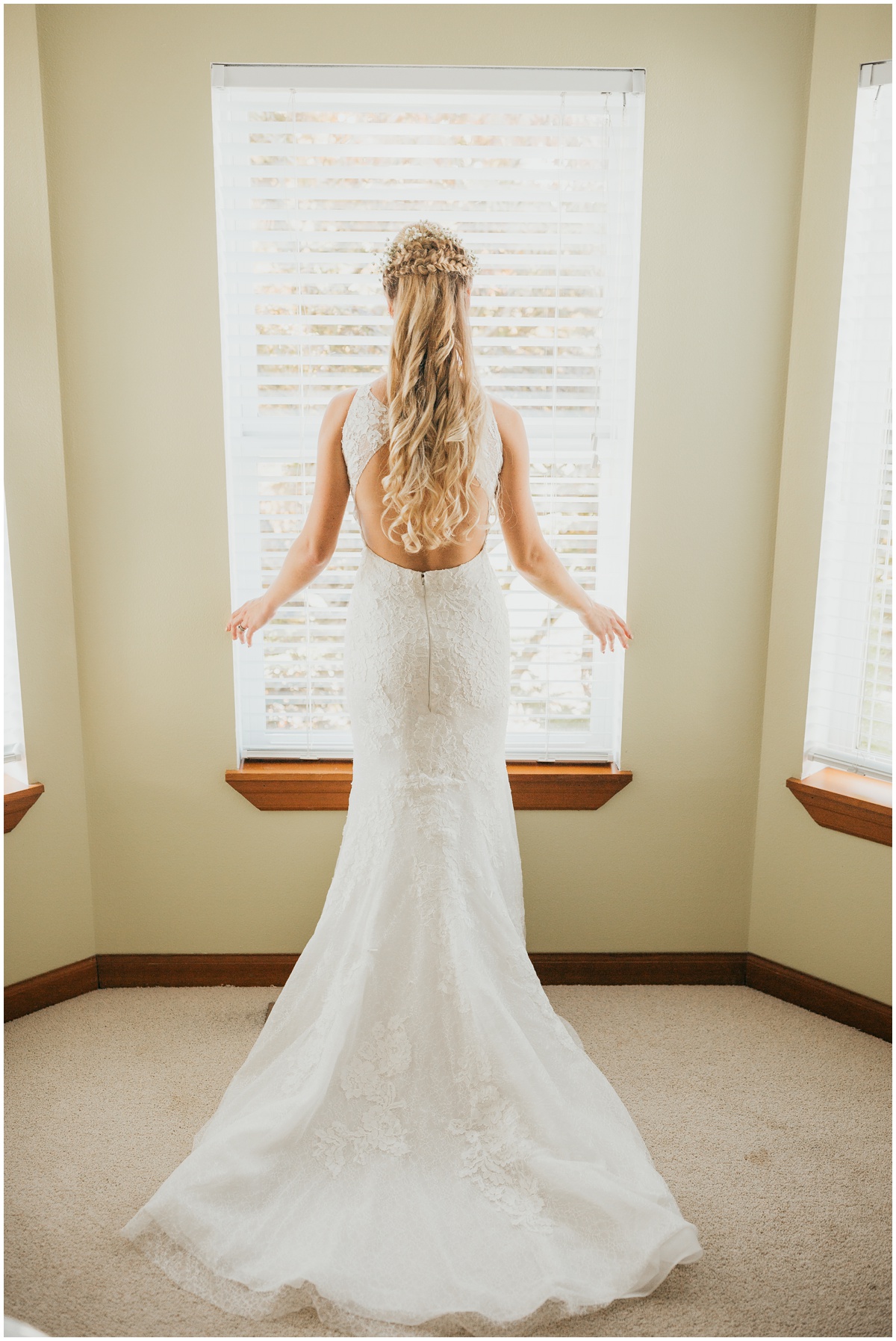bride standing in front of window | glenwood treefarm tacoma washington photographer