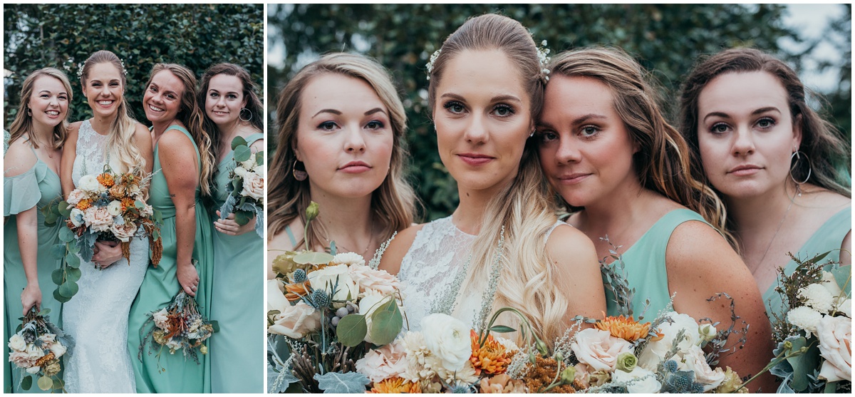 bride and bridesmaids | glenwood treefarm tacoma washington photographer