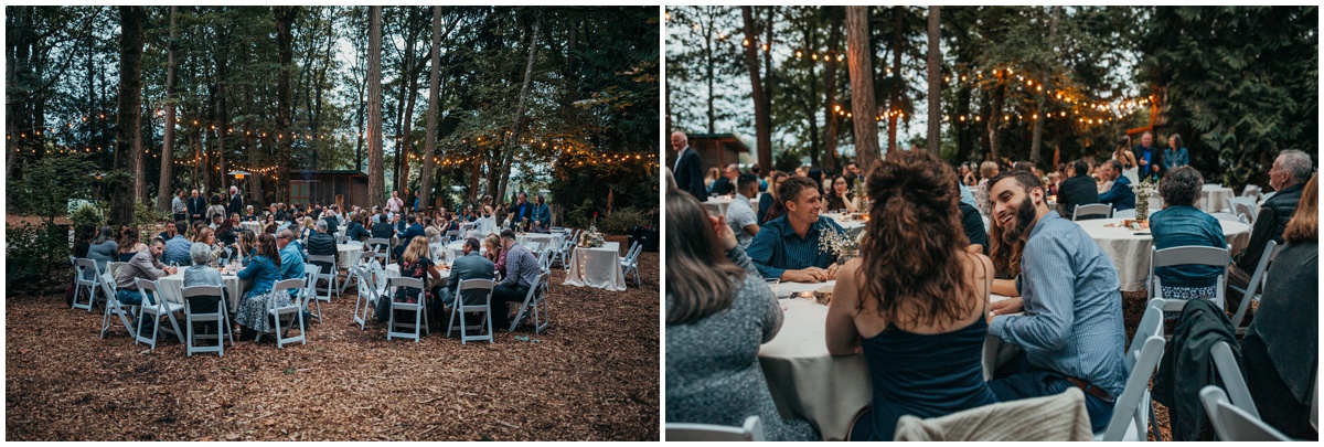 guests enjoying the reception | glenwood treefarm tacoma washington photographer