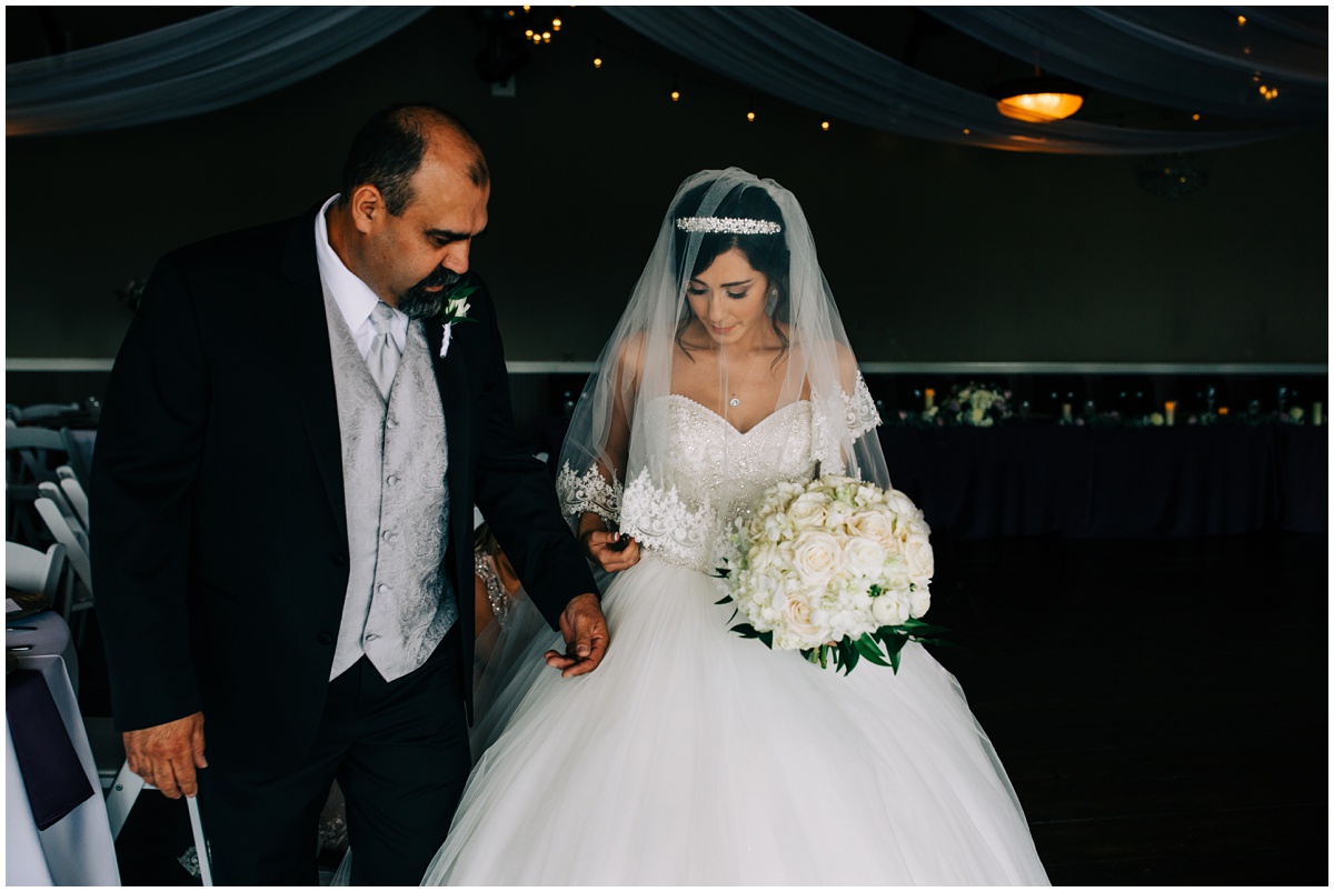 just before walking down the aisle with father | Hidden Meadows Wedding Snohomish Washington