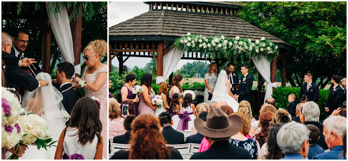lasso ceremony and gazebo photo | Hidden Meadows Wedding Snohomish Washington