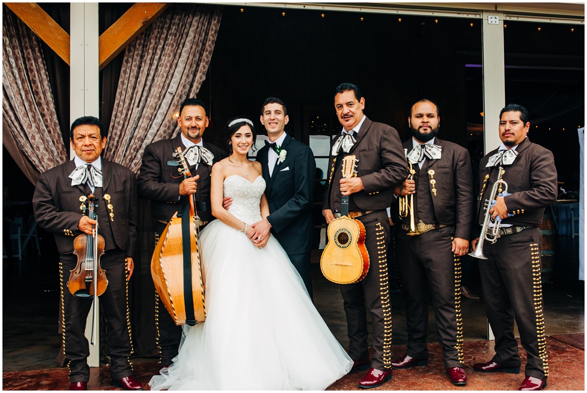 mariachi band with bride and groom | Hidden Meadows Wedding Snohomish Washington