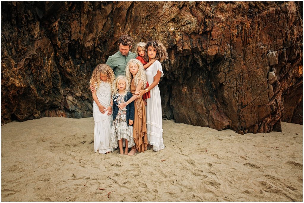 family portrait at big sur garapata beach photography